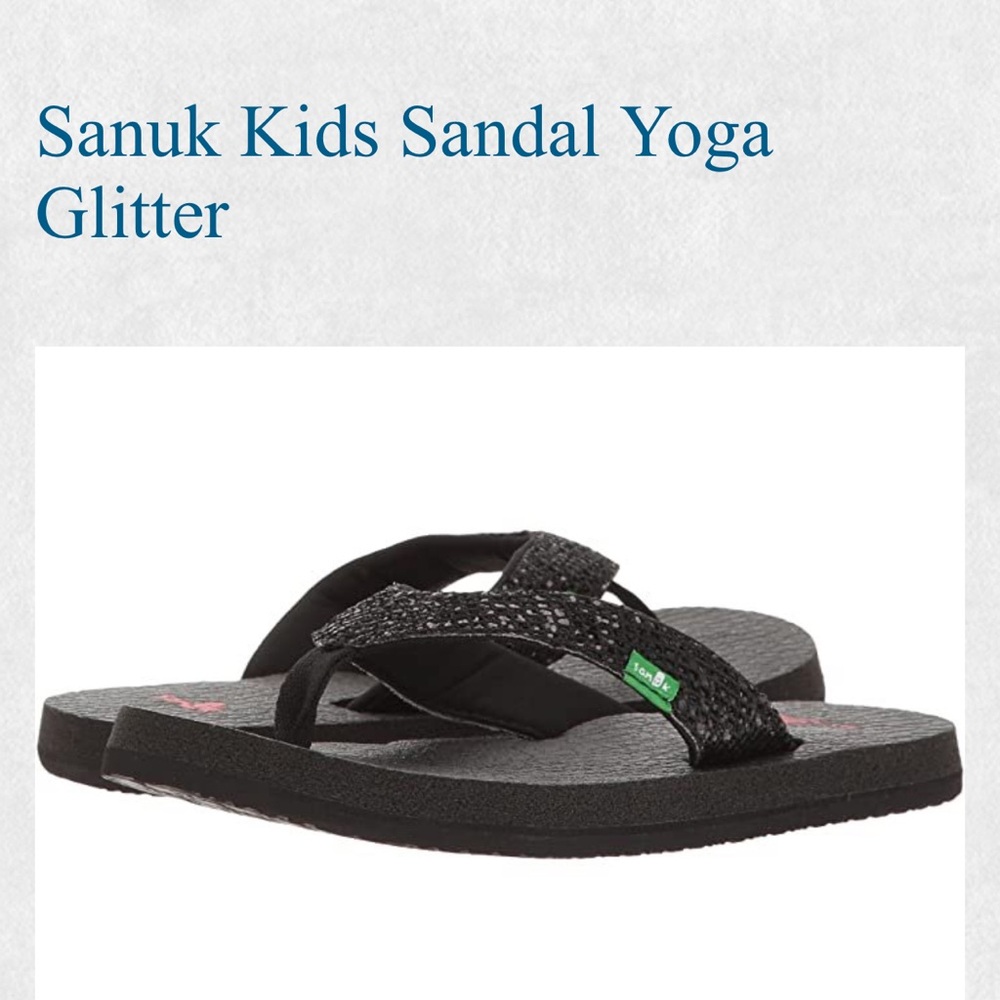 Sanuk Kids Yoga Glitter Black Sandals Y13-1
